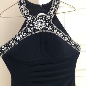 Blue Sequined Cocktail Dress by Xscape